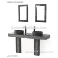 Hot sell LAUTUS new design natural stone pedestal sink T080BM-WCL3912BM made from Nature marble Black Marqurie